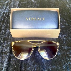 Versace 3D Medusa Gold Studded Sunglasses VE2177